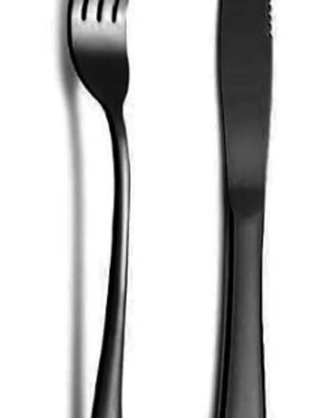 BRAND NEW: 12-piece Black Stainkess Steel Fork and Steak Knife-Svce for 6